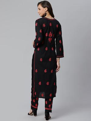 chikankari kurta pant set - 17523191 - Standard Image - 3