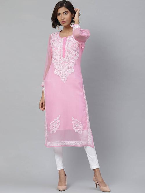 chikankari kurta pant set - 17523197 - Standard Image - 1