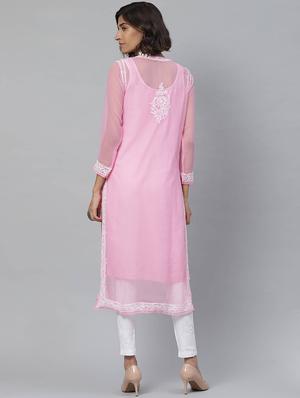 chikankari kurta pant set - 17523197 - Standard Image - 3