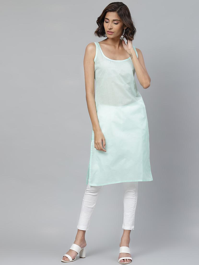 chikankari kurta pant set - 17523199 - Zoom Image - 4