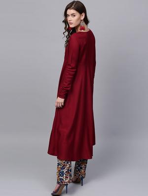 solid flared kurta - 17523292 - Standard Image - 3