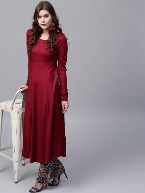 solid flared kurta - 17523292 - Standard Image - 4