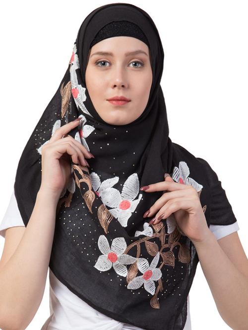 black cotton stole - 17523324 - Standard Image - 1