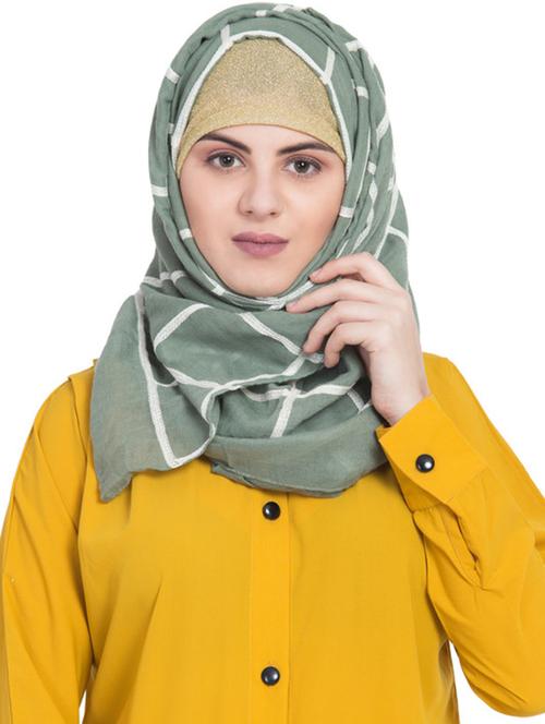 green cotton stole - 17523330 - Standard Image - 1