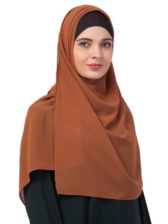 brown chiffon stole - 17523340 - Zoom Image - 2