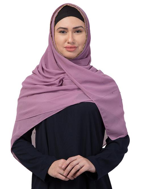 purple georgette stole - 17523345 - Standard Image - 1
