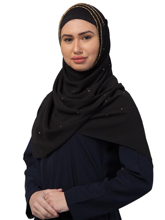 black georgette stole - 17523351 - Zoom Image - 3