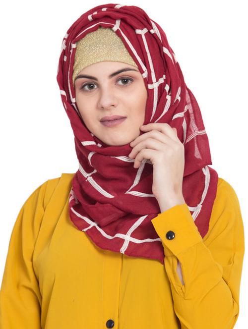 red cotton stole - 17523363 - Standard Image - 1