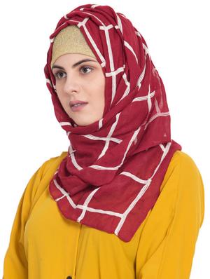 red cotton stole - 17523363 - Standard Image - 2