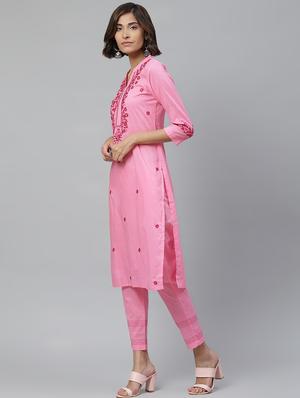 chikankari kurta pant set - 17523370 - Standard Image - 2