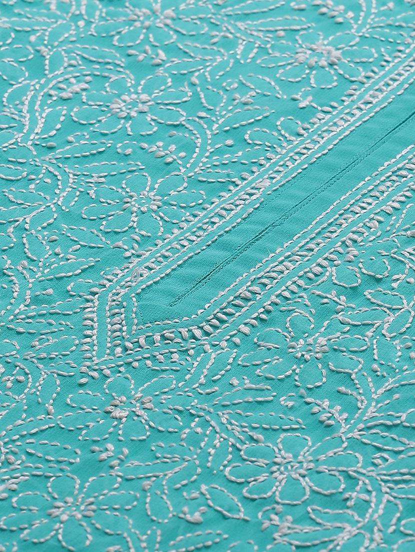chikankari kurta pant set - 17523375 - Zoom Image - 4