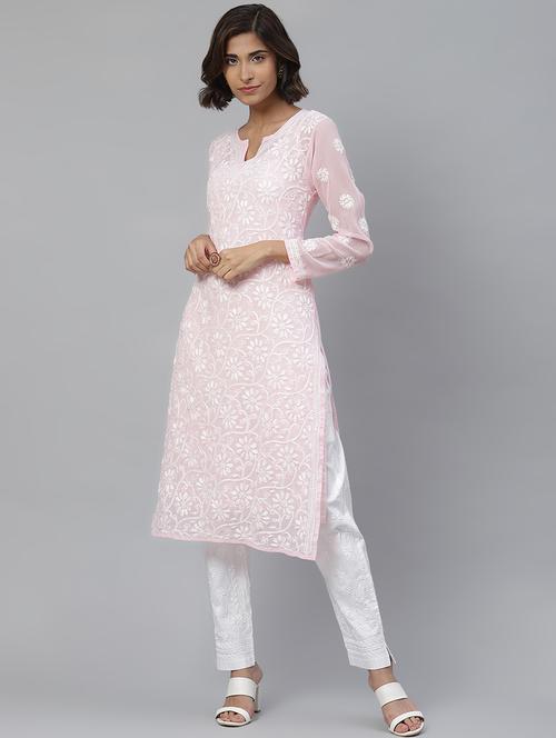 chikankari kurta pant set - 17523378 - Standard Image - 1