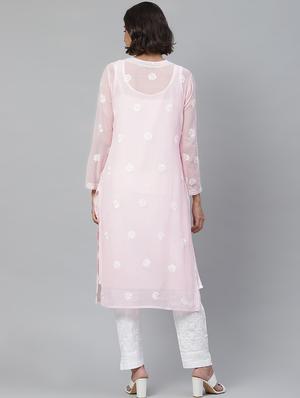 chikankari kurta pant set - 17523378 - Standard Image - 3