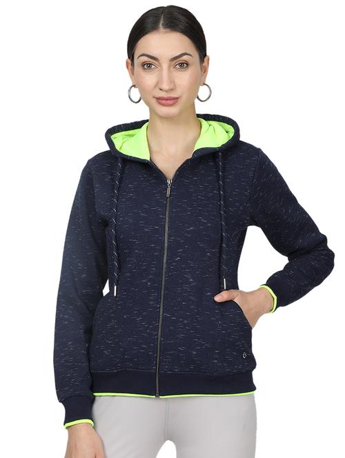 hooded neck melange sweatshirt - 17523561 - Standard Image - 1