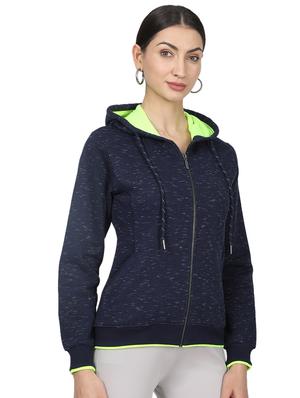 hooded neck melange sweatshirt - 17523561 - Standard Image - 2