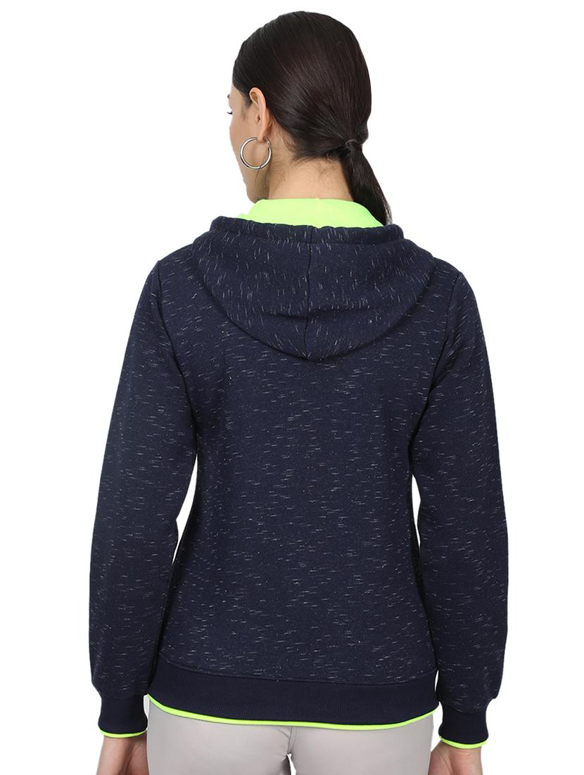 hooded neck melange sweatshirt - 17523561 - Zoom Image - 3