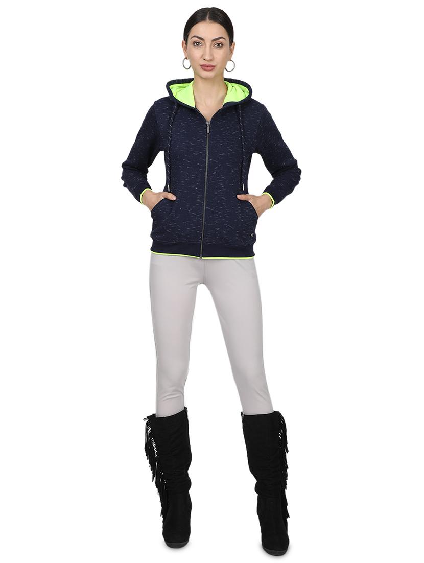 hooded neck melange sweatshirt - 17523561 - Zoom Image - 4