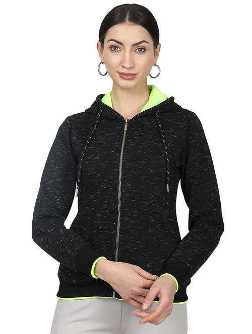 hooded neck melange sweatshirt - 17523562 - Standard Image - 1