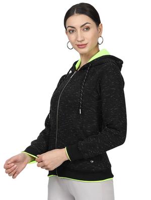 hooded neck melange sweatshirt - 17523562 - Standard Image - 2