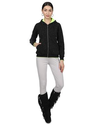 hooded neck melange sweatshirt - 17523562 - Standard Image - 4