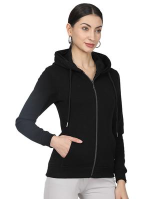 hooded neck solid sweatshirt - 17523567 - Standard Image - 2