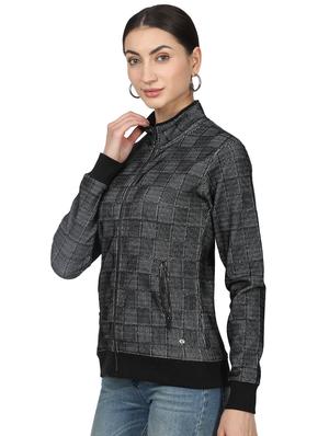 stand collar checkered jacket - 17523571 - Standard Image - 2