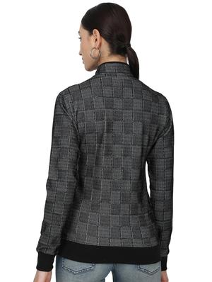 stand collar checkered jacket - 17523571 - Standard Image - 3