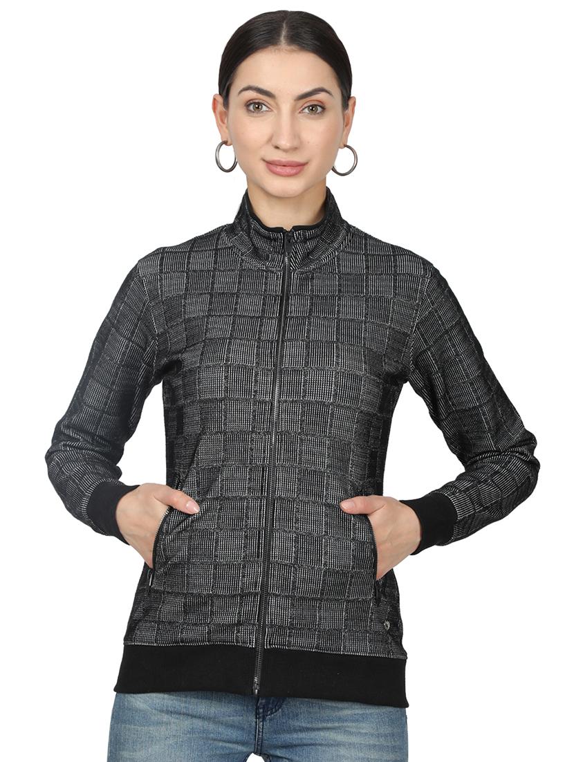 stand collar checkered jacket - 17523571 - Zoom Image - 1