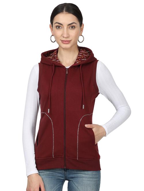 hooded neck solid sweatshirt - 17523575 - Standard Image - 1