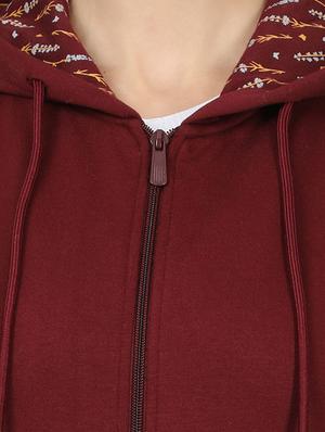hooded neck solid sweatshirt - 17523575 - Standard Image - 5