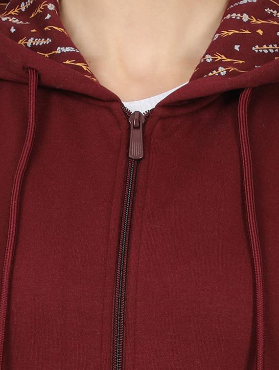 hooded neck solid sweatshirt - 17523575 - Zoom Image - 5