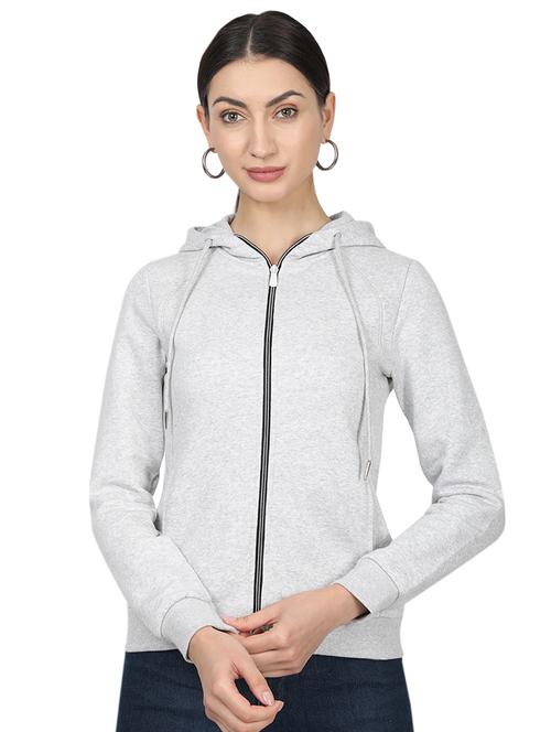 hooded neck solid sweatshirt - 17523577 - Standard Image - 1