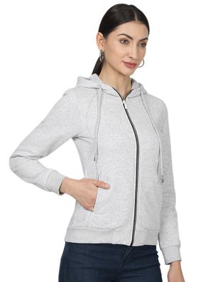 hooded neck solid sweatshirt - 17523577 - Standard Image - 2