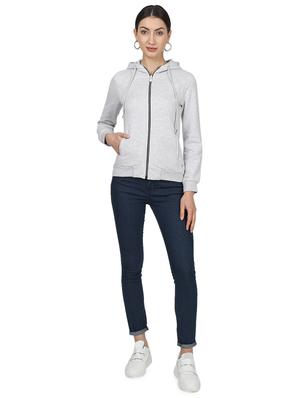 hooded neck solid sweatshirt - 17523577 - Standard Image - 4