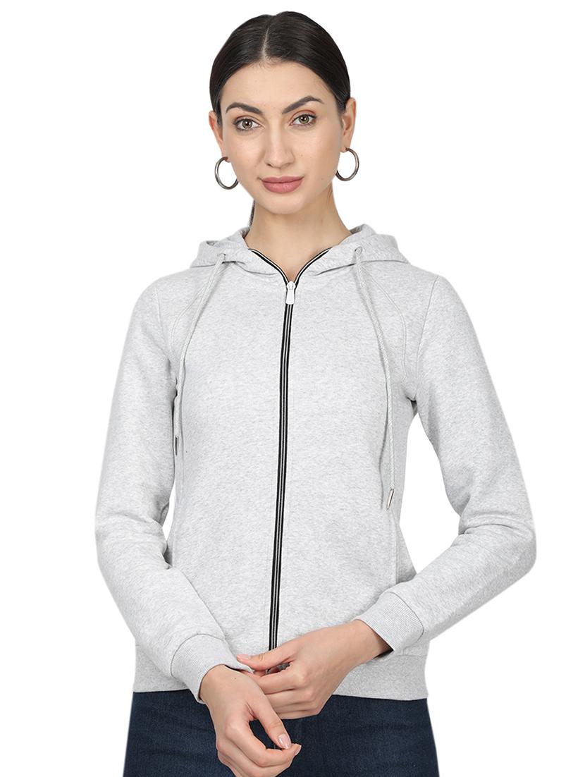 hooded neck solid sweatshirt - 17523577 - Zoom Image - 1