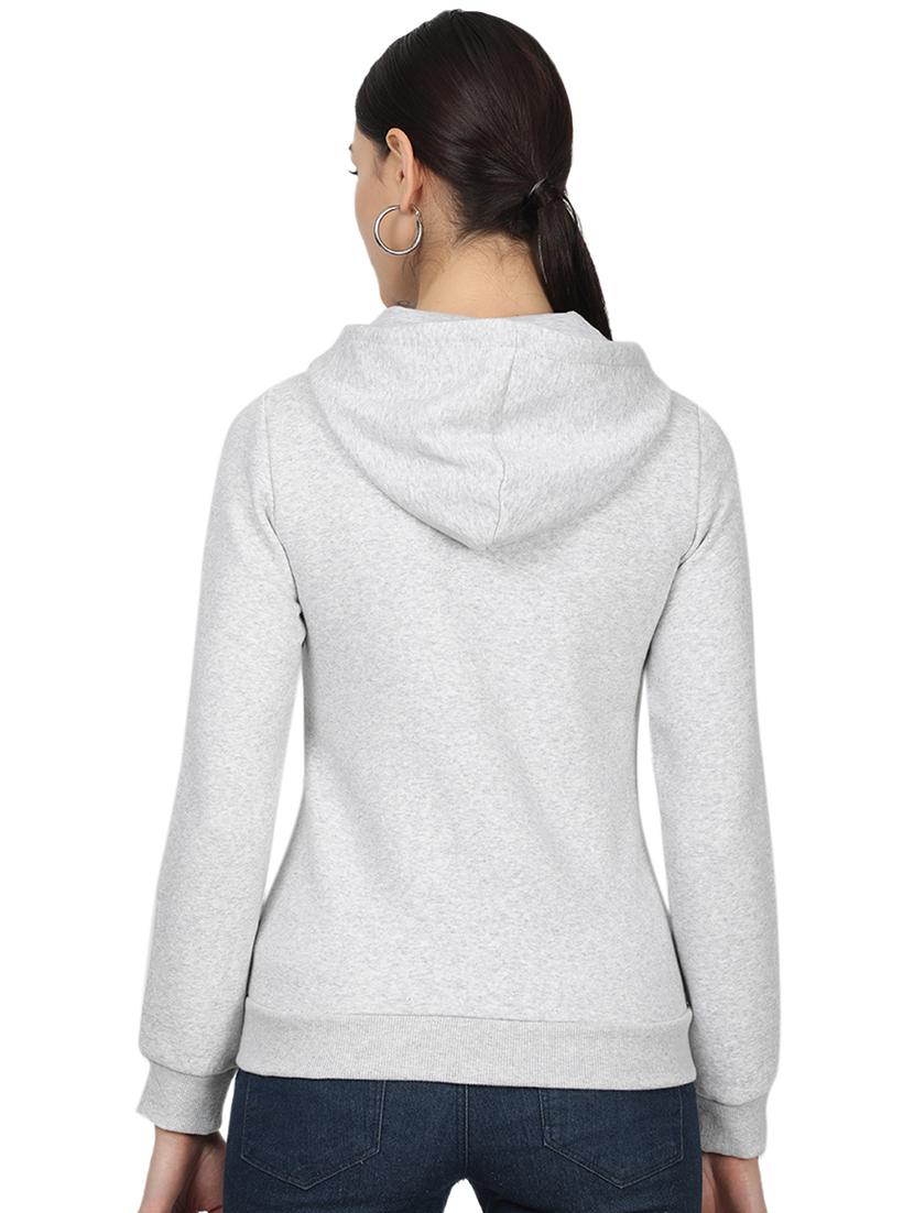 hooded neck solid sweatshirt - 17523577 - Zoom Image - 3