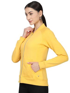 mandarin neck solid sweatshirt - 17523579 - Standard Image - 2