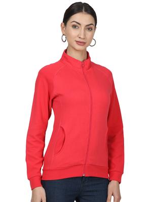 mandarin neck solid sweatshirt - 17523583 - Standard Image - 2