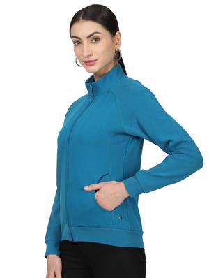mandarin neck solid sweatshirt - 17523584 - Standard Image - 2