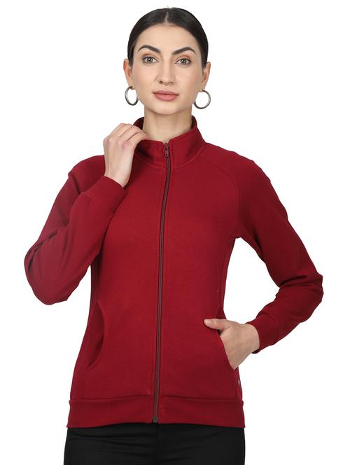 mandarin neck solid sweatshirt - 17523585 - Standard Image - 1