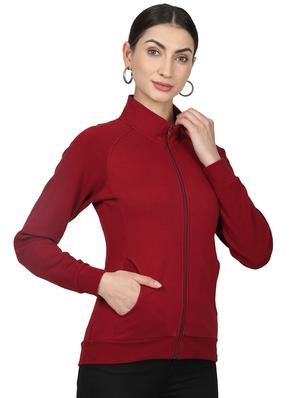 mandarin neck solid sweatshirt - 17523585 - Standard Image - 2