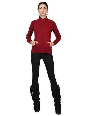 mandarin neck solid sweatshirt - 17523585 - Standard Image - 4