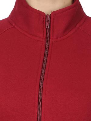 mandarin neck solid sweatshirt - 17523585 - Standard Image - 5