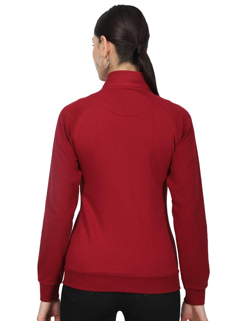 mandarin neck solid sweatshirt - 17523585 - Zoom Image - 3