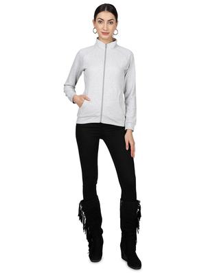 mandarin neck solid sweatshirt - 17523586 - Standard Image - 4