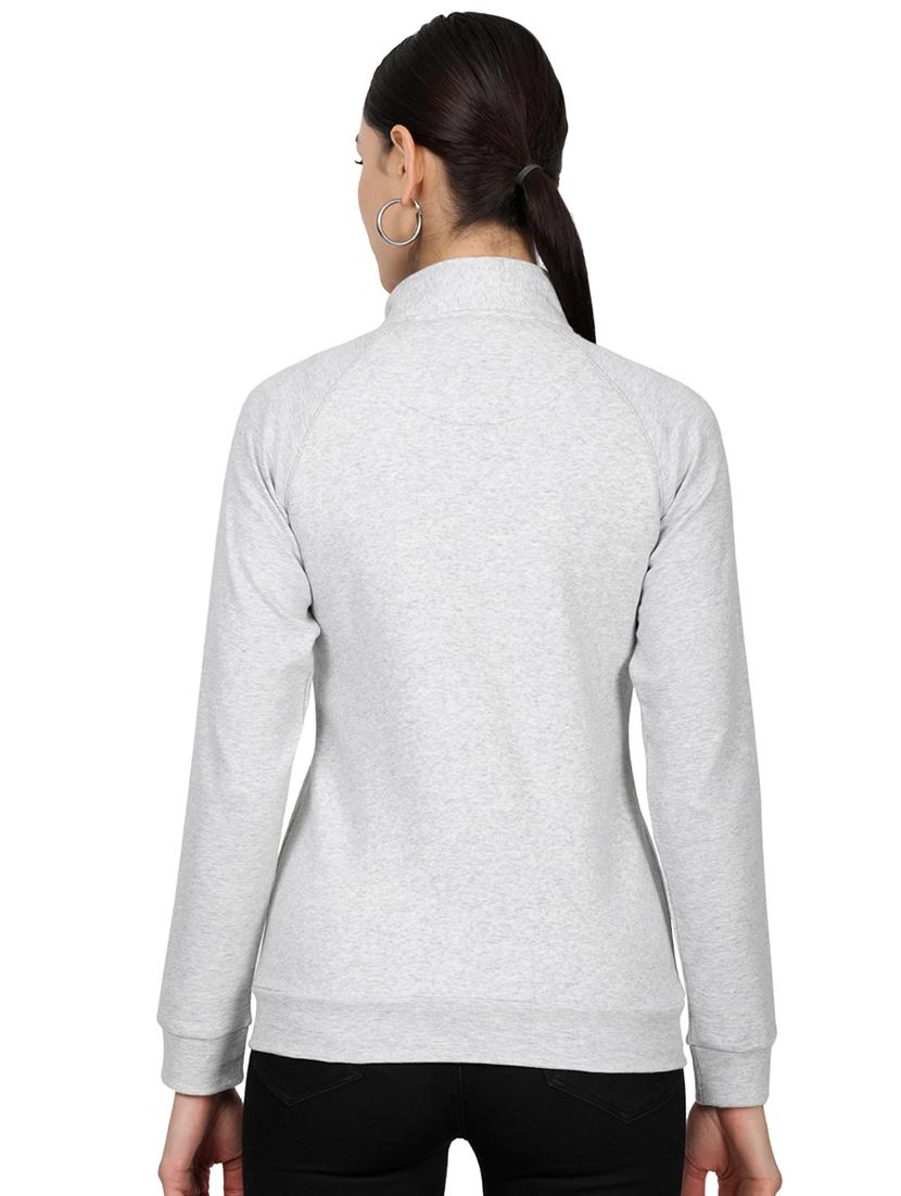 mandarin neck solid sweatshirt - 17523586 - Zoom Image - 3