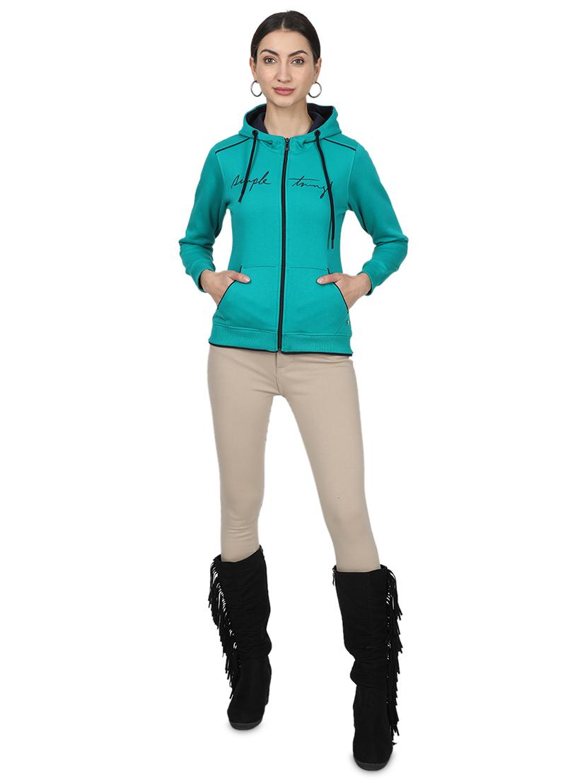 hooded neck solid sweatshirt - 17523592 - Zoom Image - 4
