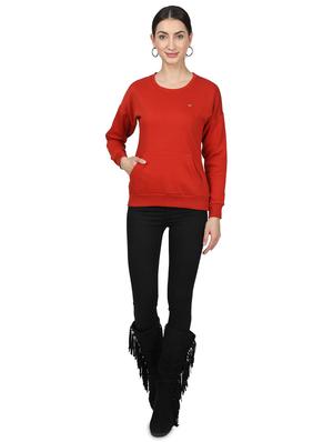 round neck solid sweatshirt - 17523594 - Standard Image - 4