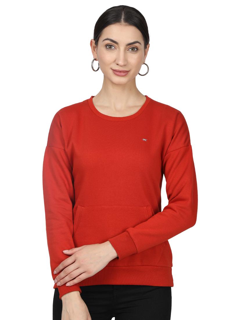 round neck solid sweatshirt - 17523594 - Zoom Image - 1