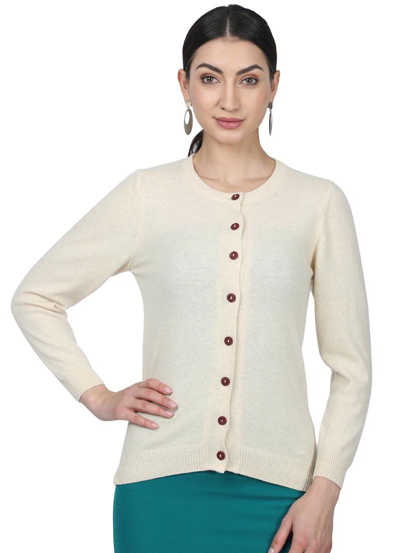 white wool cardigan - 17523604 - Zoom Image - 1